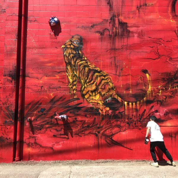 Hua Tunan, 20x21EUG Mural, Street Art Project, Eugene, Oregon 2017. Photo Credit Debbie Williamson Smith