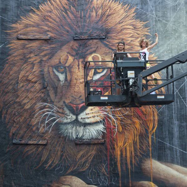 Sonny, Lion Street Art Mural, New York City To the Bone 2017. Photo credit @just_a_spectator