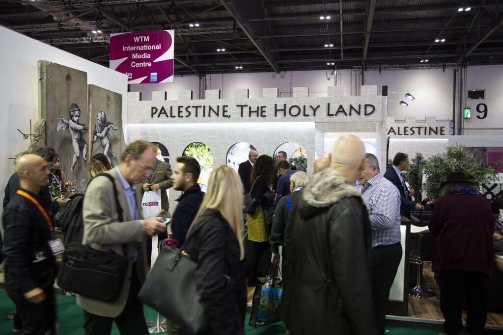 Banksy The Walled Off Hotel Palestine stand, World Travel Market, ExCeL London, 2018 — photographed by GraffitiStreet