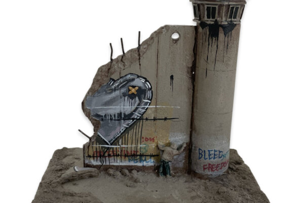 Banksy Walled Off Hotel Love Hurts defeated wall section sculpture 2018 GraffitiStreet