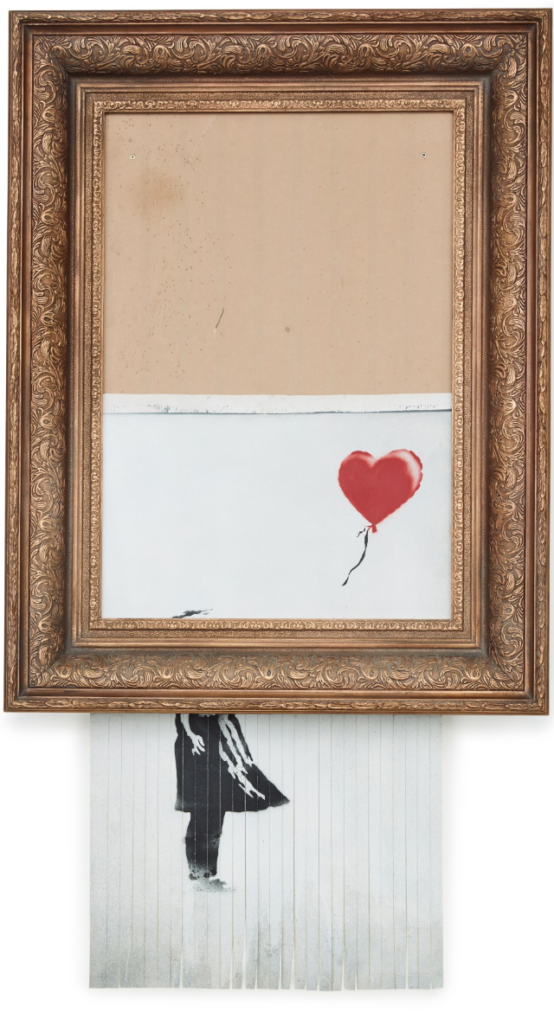 Highest ever price paid at auction for Banksy.
Love Is in the Bin by Banksy.