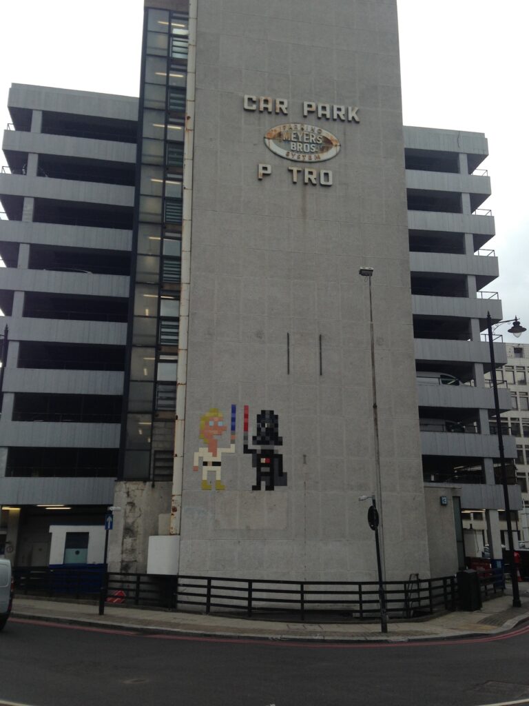 Invader Star Wars street art piece, Shoreditch, East London, 2013–2014, photographed by GraffitiStreet
