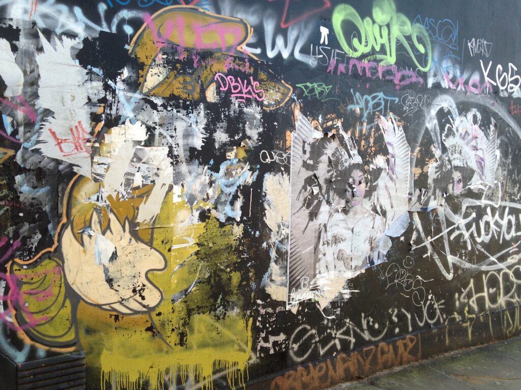 paste-up street art piece, Shoreditch, East London, 2013–2014, photographed by GraffitiStreet