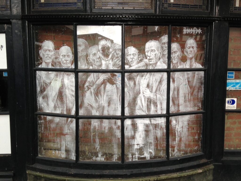 Borondo figurative street art piece, Shoreditch, East London, 2013–2014, photographed by GraffitiStreet