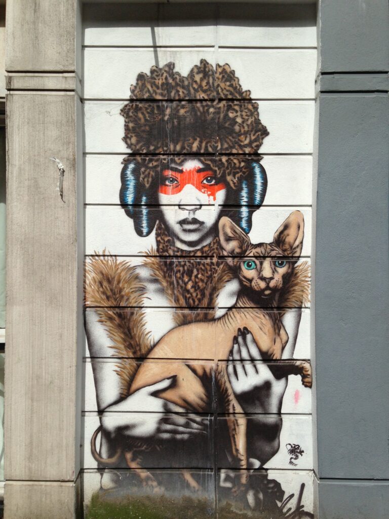 FINDAC artwork on brick wall, Shoreditch, East London, 2013–2014, photographed by GraffitiStreet