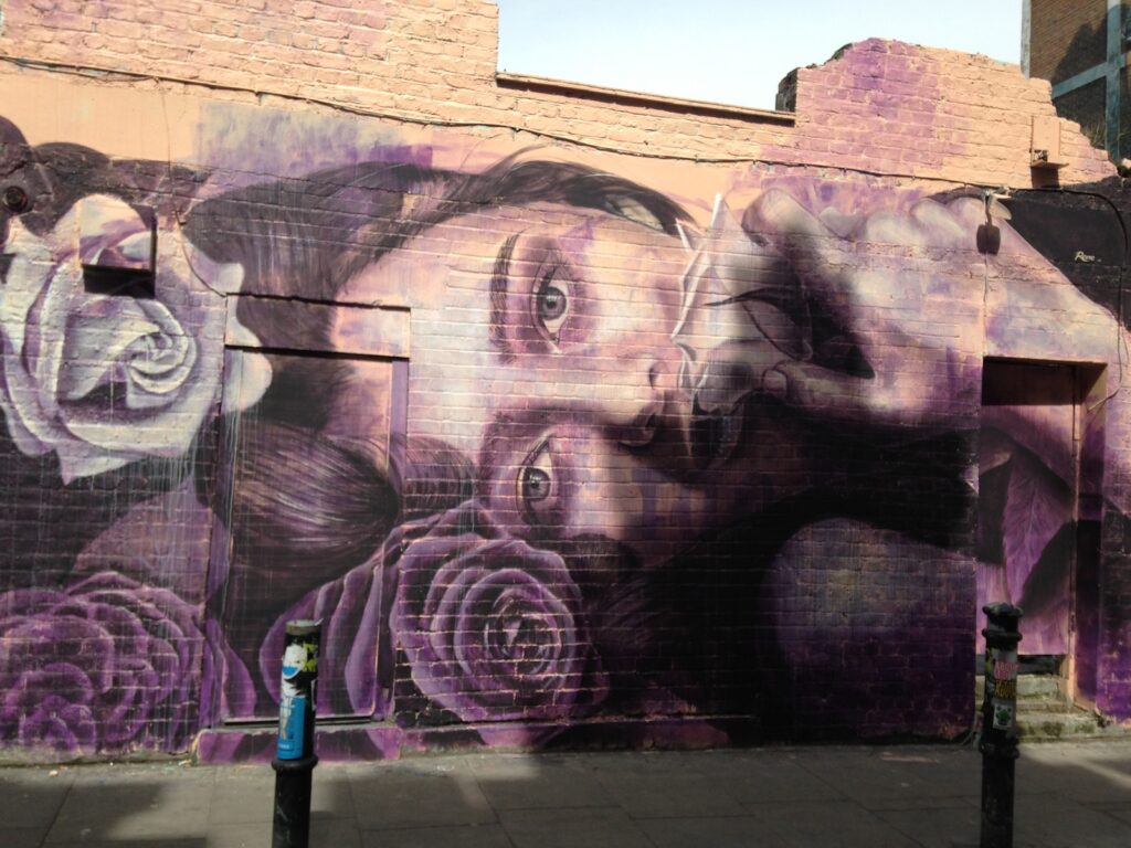 Rone figurative street art piece, Shoreditch, East London, 2013–2014, photographed by GraffitiStreet
