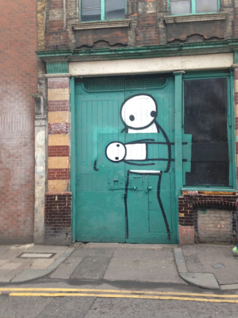 STIK figurative street art piece, Shoreditch, East London, 2013–2014, photographed by GraffitiStreet