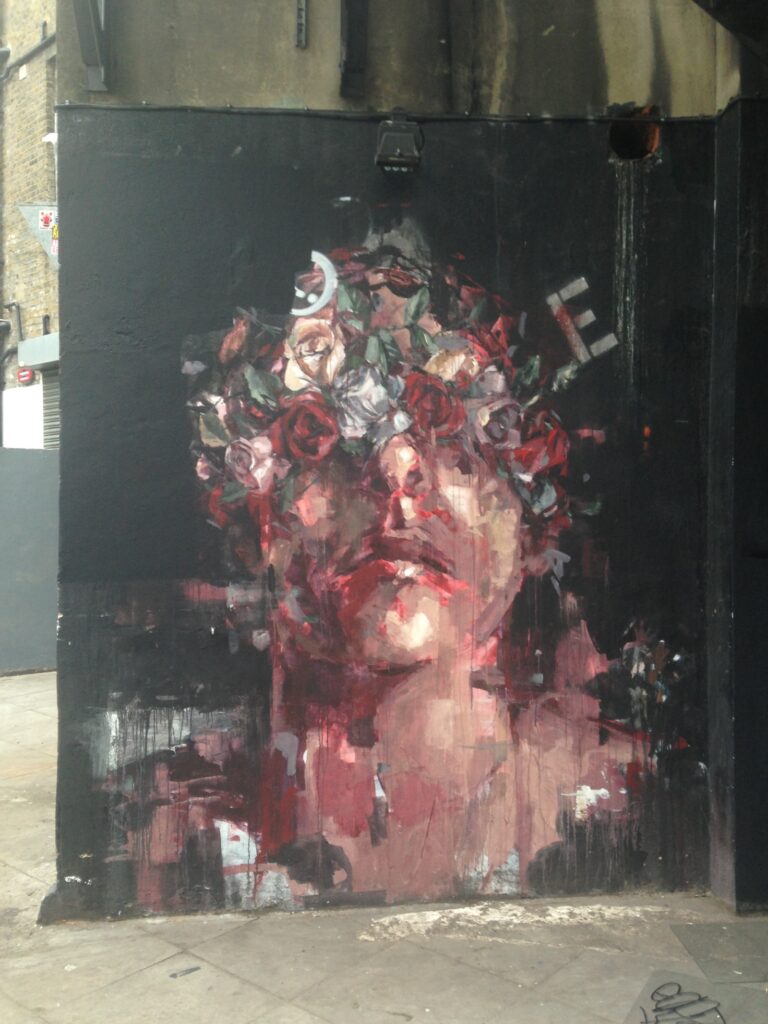 Borondo figurative street art piece, Shoreditch, East London, 2013–2014, photographed by GraffitiStreet