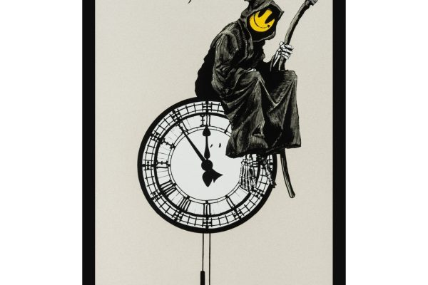 Banksy Grin Reaper screen print Pest Control authenticated GraffitiStreet