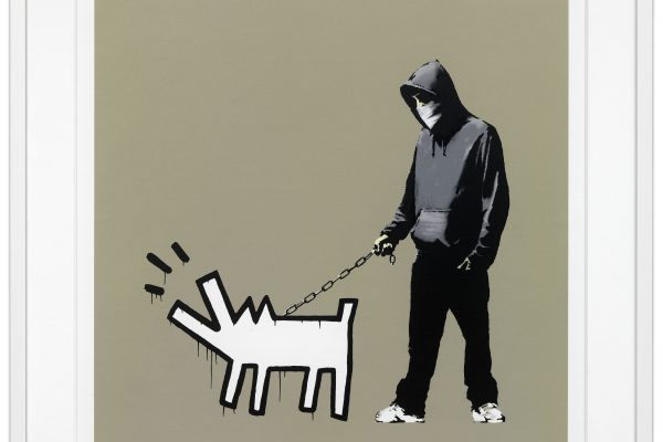 Banksy Choose Your Weapon khaki screen print Pest Control authenticated GraffitiStreet