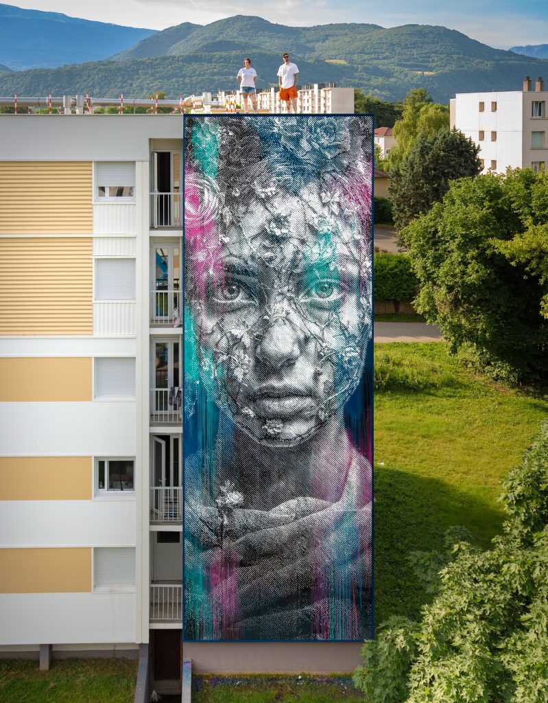 SNIK floral stencil portrait
