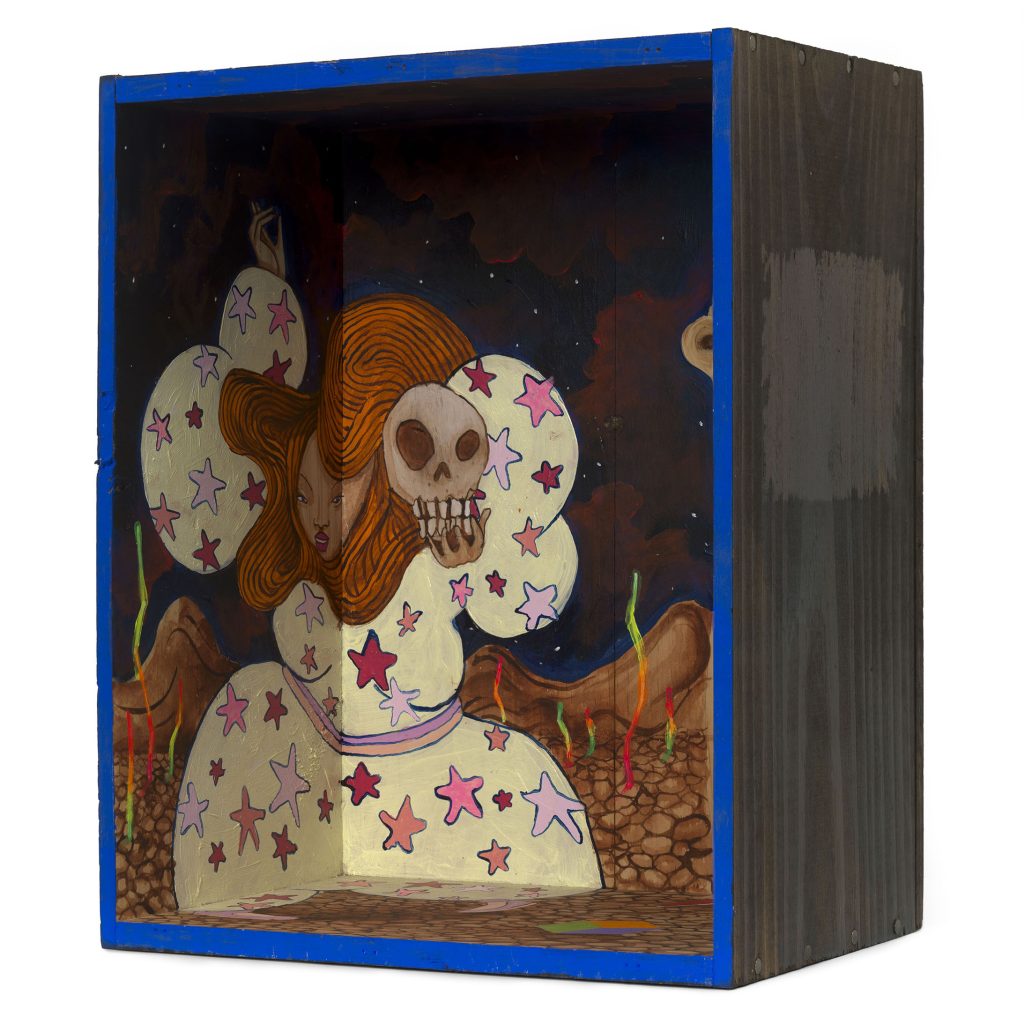 Enivo - Menento (2026). Enivo Little Boxes painted sculpture.