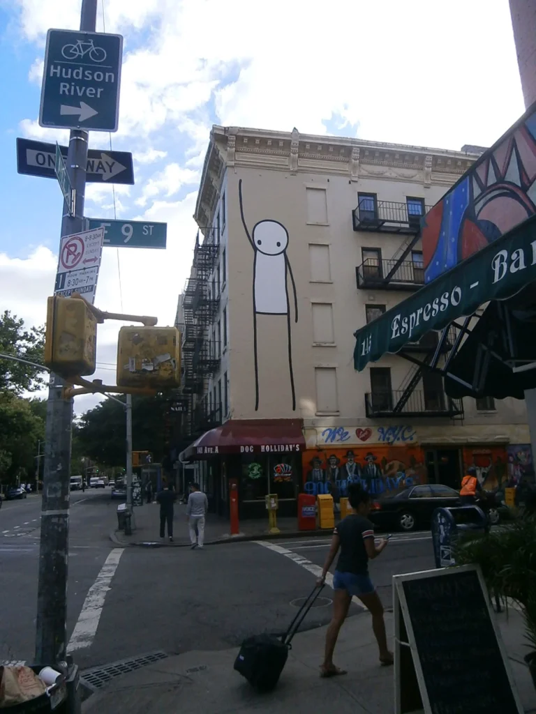STIK Liberty mural East Village New York building facade 2013