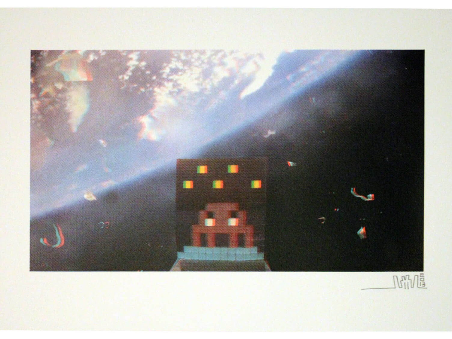 ART4SPACE 3D is a limited edition signed screen print from Invader’s 2013 Space collection.