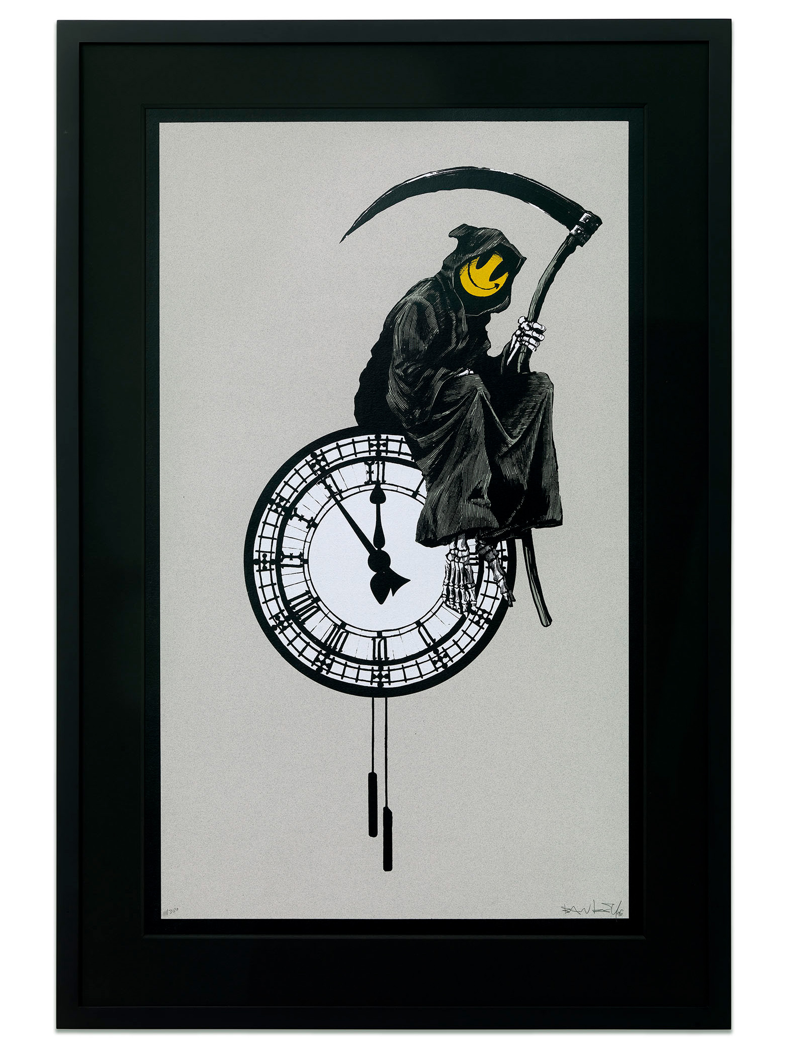 Authentic Banksy Grin Reaper signed print with Pest Control COA for sale