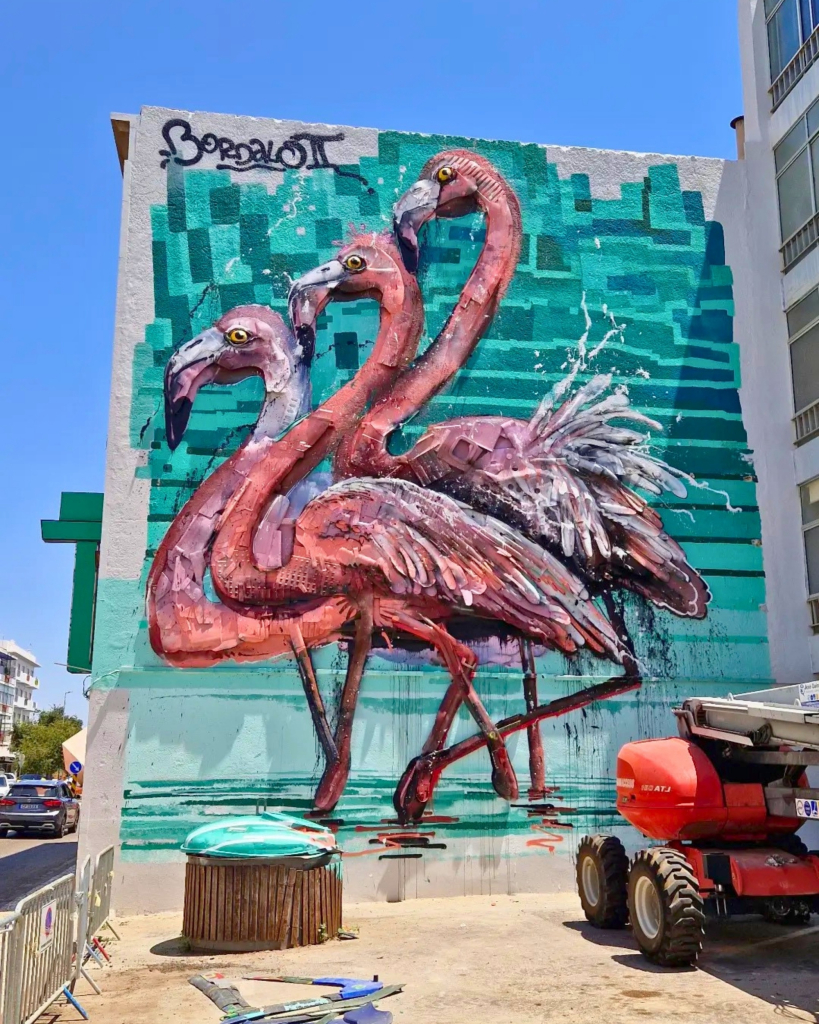 Big Trash Animals Flamingos by Bordalo II