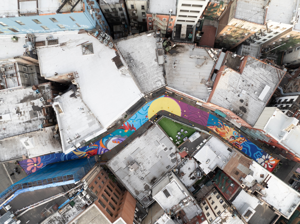 completed Studio mural on Doyers Street - day