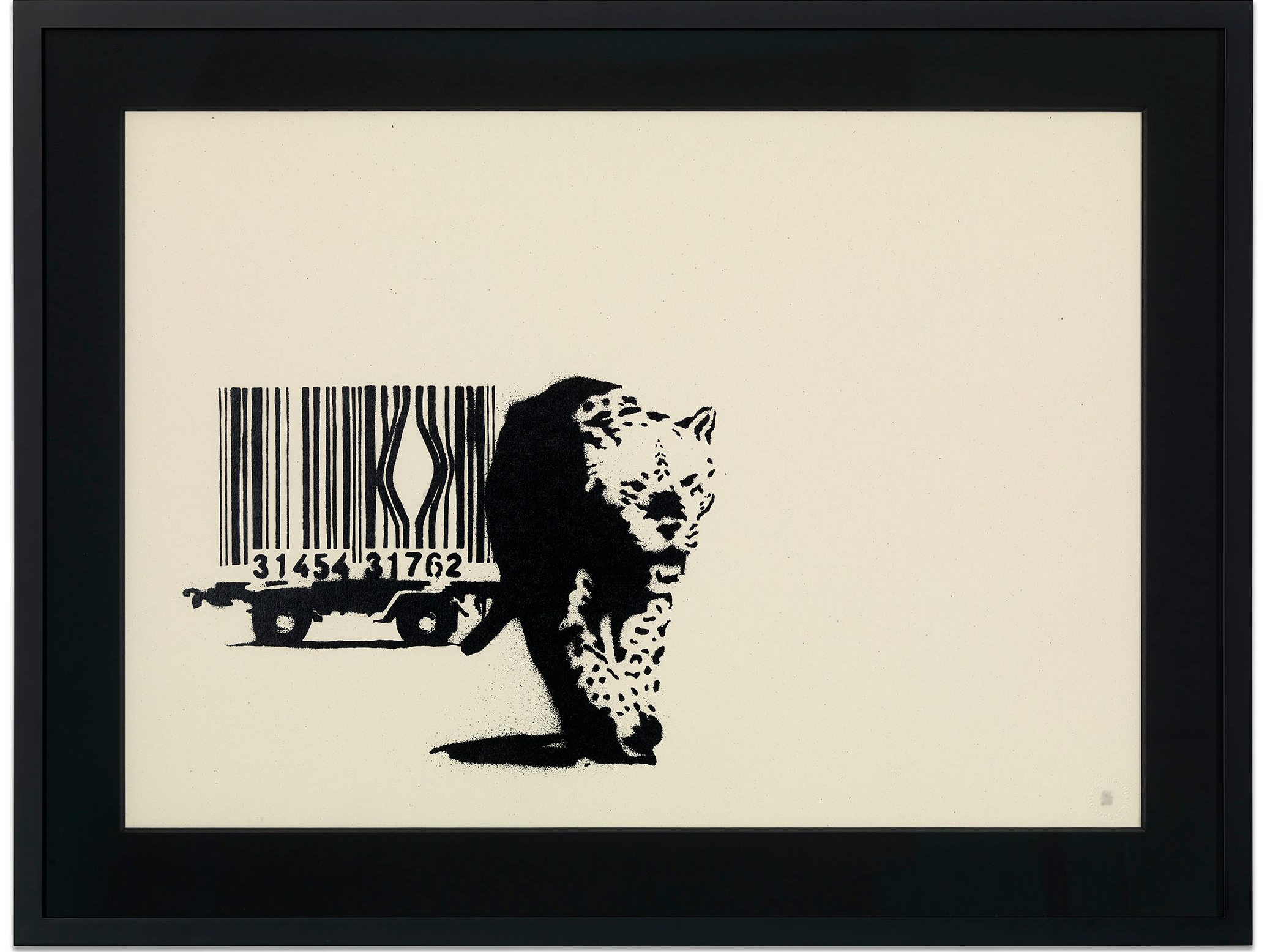 Authentic Banksy Barcode print with Pest Control COA for sale